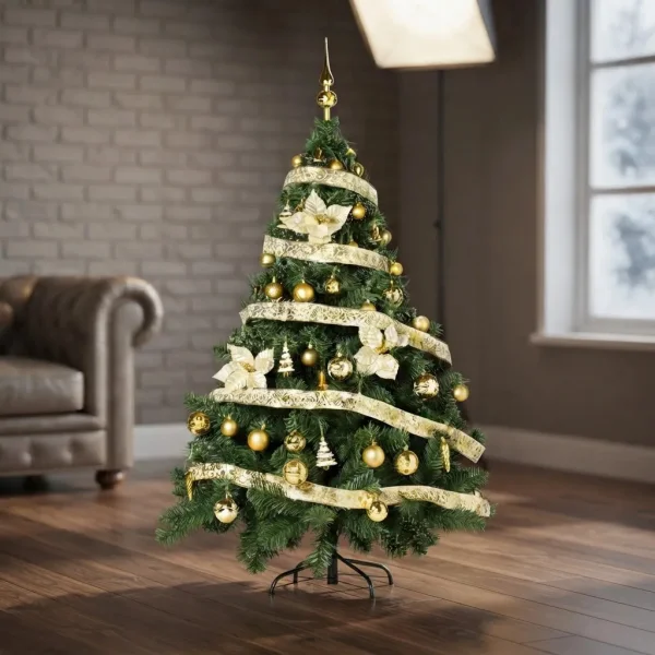 Arbol de Navidad Montañes Deluxe 1.50mts Con Adornos Kit X50