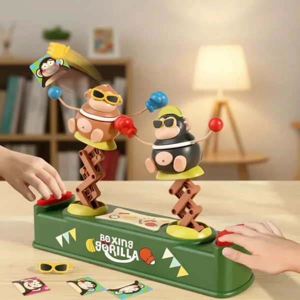 Juego De Mesa Boxeo Muñecos Monos Resorte Ring Juguete Niños