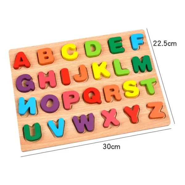 Juguete Didactico Madera Letras Abecedario Puzzle Colores