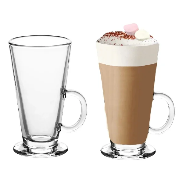 Set X6 Unidades Jarros Submarino Cafe Vaso Vidrio 280ml Transparente