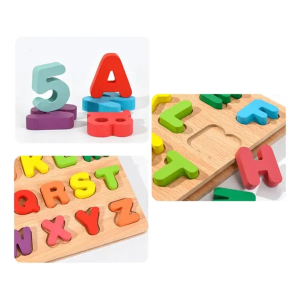 Juguete Didactico Madera Letras Abecedario Puzzle Colores