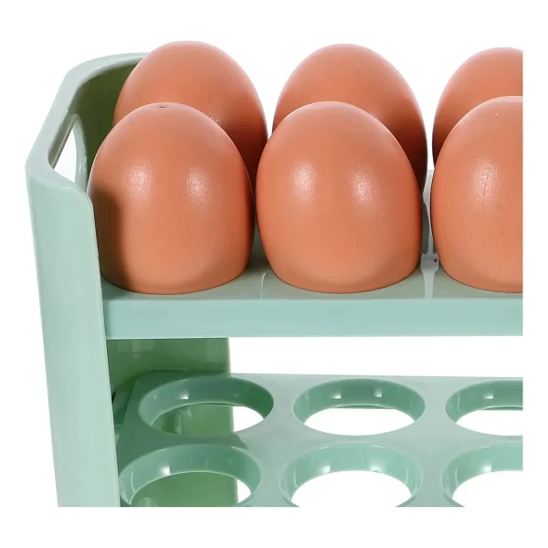Huevera Organizador 3 Niveles Porta Huevos Heladera Mesada Verde Claro