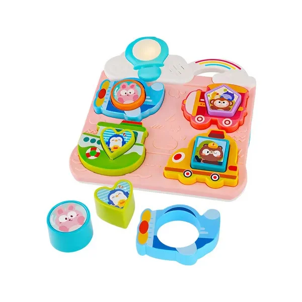 Tablero Interactivo Encastre Bebé Montessori Luz Sonido Celeste