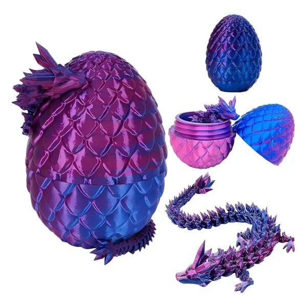 Dragón Articulado 3d Huevo Sorpresa 10cm Figura Coleccion
