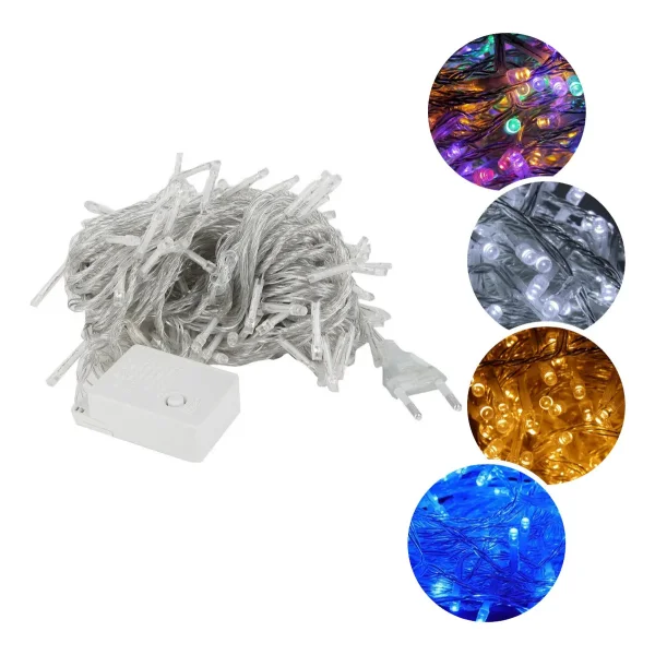 Tira De Luces De Navidad Led X100 220v 9mts Luz Arroz