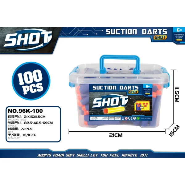 Dardos X100 Unidades Proyectiles Repuesto Compatible Nerf