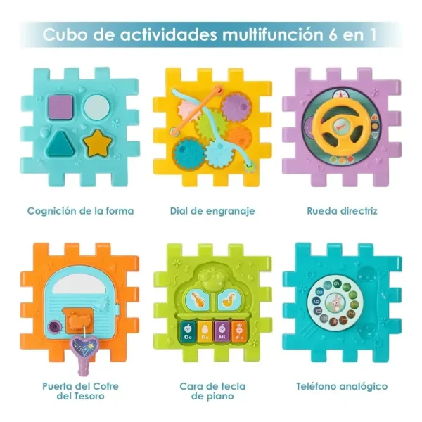 Juguete Montessori Educativo Cubo Didáctico Musical Bebe Multicolor