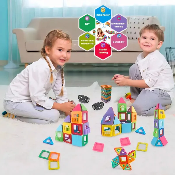 Bloques Magneticos Con Imanes Didacticos 60 Piezas
