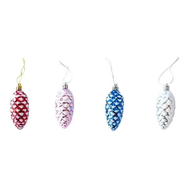 Adornos Navideños Piñas Arbolito De Navidad 8cm Pack X2u
