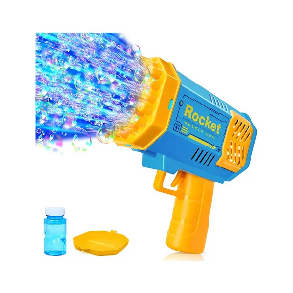 Burbujero Automatico Pistola Juguete De Burbuja Con Luz Color Amarillo