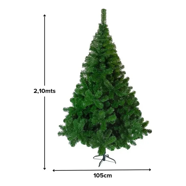 Arbol De Navidad Tronador De Lujo 2.10mts Base Metalica Verde