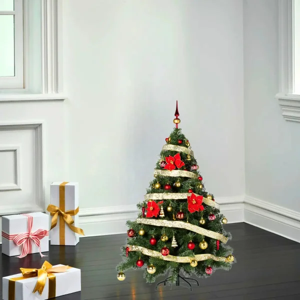 Arbol Navidad Montañes Deluxe 1.30mts Con Adornos Decoración