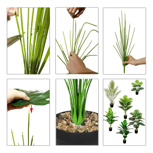 Palmera Areca Artificial 80cm En Maceta Verde Con Hojas Realistas