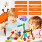 Juego De Bloques Magnéticos Para Armar X42 Piezas Educativo Didáctico Infantil Con Barras Y Esferas Imanes 3d Construcción Creativa Regalo Niños Y Niñas Levys Bazar