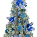 Arbol De Navidad Decorado Slim Nevado 1,50m + Kit Decoracion