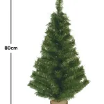 Arbol De Navidad Mini 0,80mts Con Base De Tronco Natural