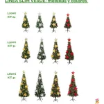 Arbol De Navidad Decorado Slim Verde 1,80mt + Kit Decoracion