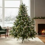 Arbol De Navidad Pino Natural Nevado Con Berry 1.80mts