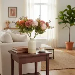 Ramo Crisantemos Flores Artificiales 30cm Decoración X1