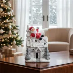 Adorno Navidad Casita Ceramica Decoracion Con Iluminación