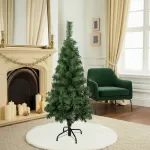 Árbol De Navidad Tronador Slim Verde 1.20mts Base Metal