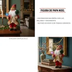 Papa Noel 35cm Muñeco Navideño Decoracion Con Luz Y Sonido