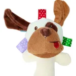 Sonajero Juguete Peluche Perro Con Chifle Para Bebé Color Blanco