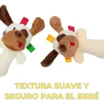 Sonajero Juguete Peluche Perro Con Chifle Para Bebé Color Blanco