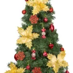 Arbol De Navidad Decorado Slim Verde 1,50mt + Kit Decoracion