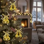 Adorno Decoración Árbol De Navidad Campana Colgante X12