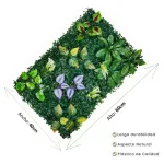 Jardín Vertical Artificial Flores Interior Exterior 40x60