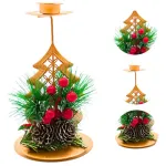 Candelabro Porta Velas Metalicos Decorativos Navidad 15cm Color Dorado