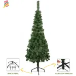 Arbol De Navidad Decorado Slim Verde 1,50mt + Kit Decoracion