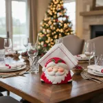 Servilletero Ceramica Navideño Porta Servilleta Papa Noel