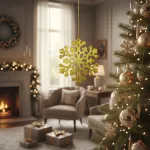 Adorno Colgante Copo De Nieve Decoración Arbol Navidad X10u