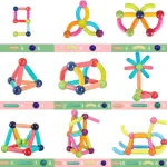 Juego De Bloques Magnéticos Para Armar X42 Piezas Educativo Didáctico Infantil Con Barras Y Esferas Imanes 3d Construcción Creativa Regalo Niños Y Niñas Levys Bazar