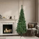 Árbol De Navidad Tronador Slim Verde 1.80mts Base Metal