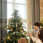 Estrella Puntal Dorado Alambre 22cm Para Arbol De Navidad 