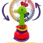 Sonajero Sopapa Vuelta Mundo Giratorio Didáctico Con Sonido Color Verde Lima Diseño Rueda