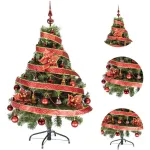 Arbol Navidad Tronador De Lujo 1,20mts + Kit 30 Adornos Rojo