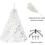 Arbol De Navidad Extra Lujo Patagonia Blanco 1,30 Mts Con Base Metálica
