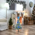 Arbol Navidad Tronador Slim Nevado 1,20mt + Kit Decoracion
