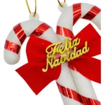 Adorno Colgante Baston De Caramelo Para Arbol De Navidad