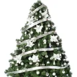Árbol De Navidad Patagonia 1,80 Con Adornos Plata 72 Uds