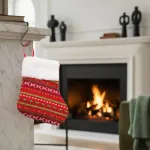 Bota Navideña Tejida Decoracion Navidad Adorno X1 Rojo