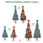 Arbol De Navidad Decorado Slim Nevado 1,50m + Kit Decoracion