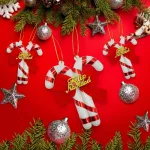 Adorno Colgante Baston De Caramelo Para Arbol De Navidad
