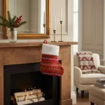 Bota Navideña Tejida Decoracion Navidad Adorno X1 Rojo