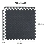 Piso Goma Eva Gym Pack X4 Encastrable 10mm Con Bordes