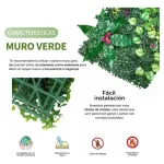 Jardín Vertical Cesped Flores Muro Artificial Verde Pack X10